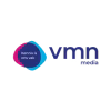 Logo vmn media met slogan kennis is ons vak roze en blauwe cirkel vmn media h2 vnm media